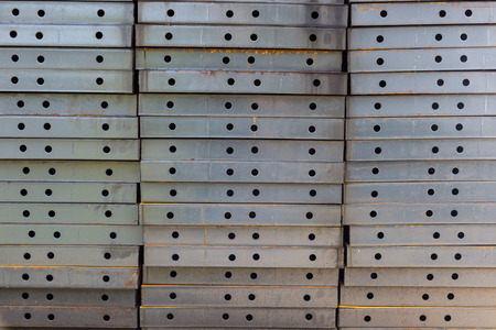 Iron plate build beams and pillars in building construction.の写真素材