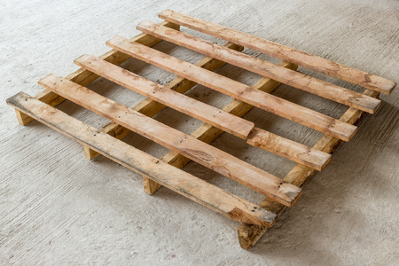Pallets wood on floor concrete in site consrtuctionの写真素材