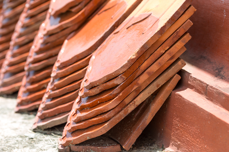 asian architecture objects building tile roof templeの写真素材