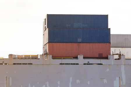 Industrial business loading containers shipping in the harborの写真素材