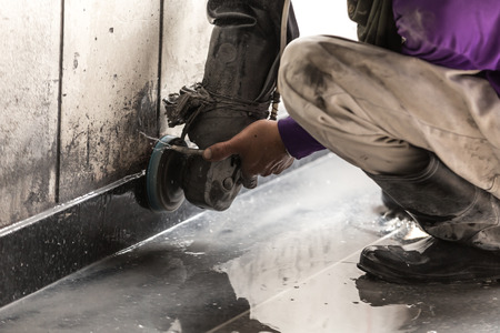 industrial construction building men work Whetsstone staircase on floor concrete