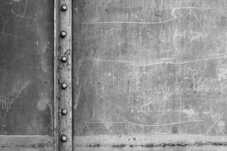 Abstract background back and white steel sheet with rust,Train wall old and rustedの写真素材