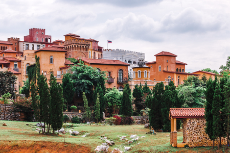 Beautiful city scape parking The Toscana Valley Italian style in khaoyai Nakhon Ratchasrimaの写真素材