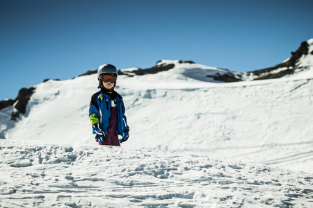 Boy in Alpsの写真素材