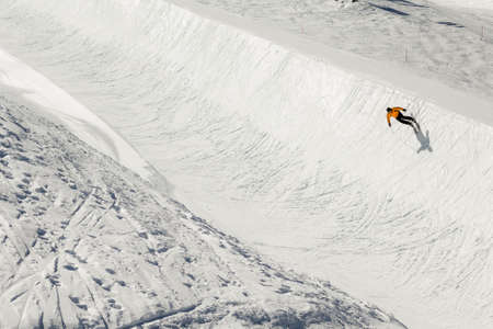 Halfpipe of Kitzsteinhorn ski resort in Austriaの写真素材