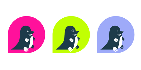 Cute baby smile mole. Vectorのイラスト素材
