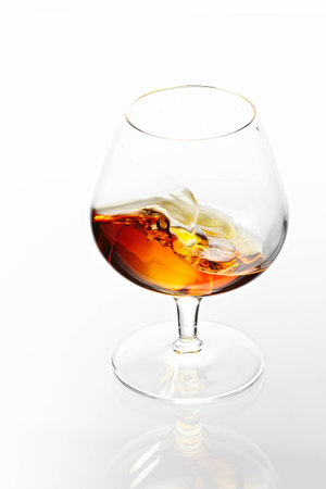 The glass of cognacの写真素材