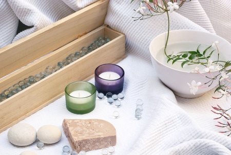 spa composition with elements of feng shuiの写真素材