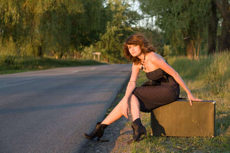 waiting womanの写真素材