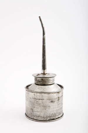 old rast tin oilcan, isolated backgroundの写真素材