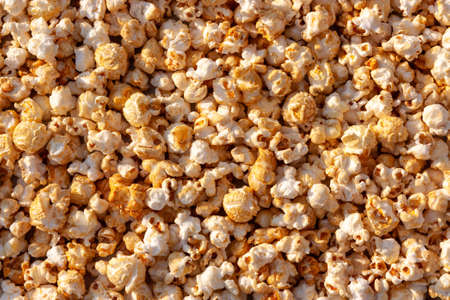 Popcorn textured background. Full frame overhead shot.の写真素材