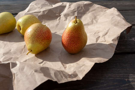 Ripe pears on the table