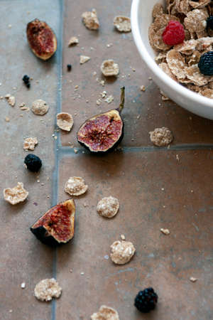 Figs and cereals on the table