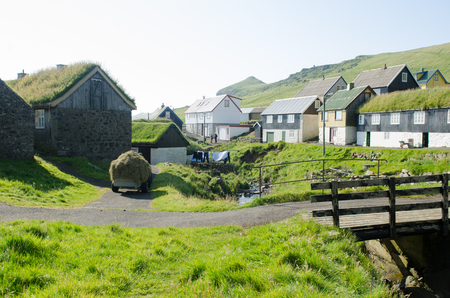 Mykines village, Faroe Islandsの写真素材