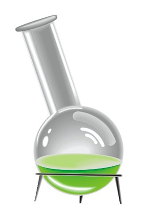 laboratory apparatus with colorful solutionのイラスト素材