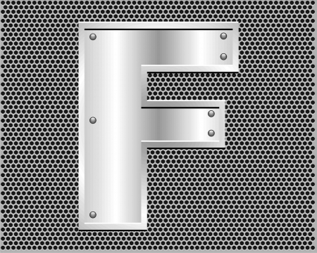 metal letter Fのイラスト素材