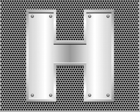 metal letter Hのイラスト素材