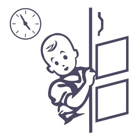 baby goes for a walkのイラスト素材