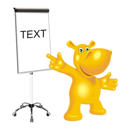 hippopotamus at the blackboardのイラスト素材