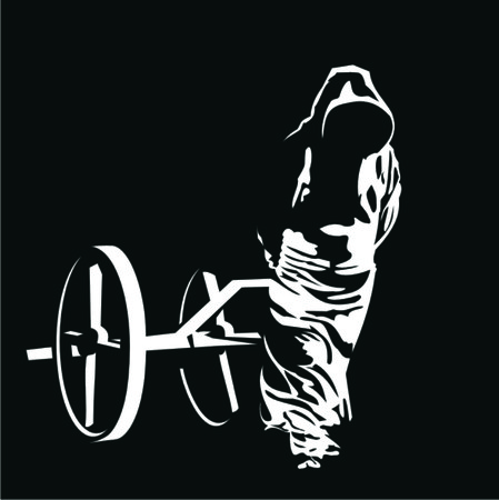 monk pulls the cartのイラスト素材