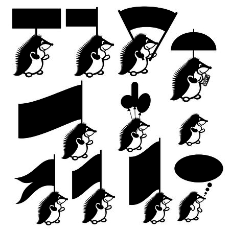 Hedgehog with an umbrellaのイラスト素材