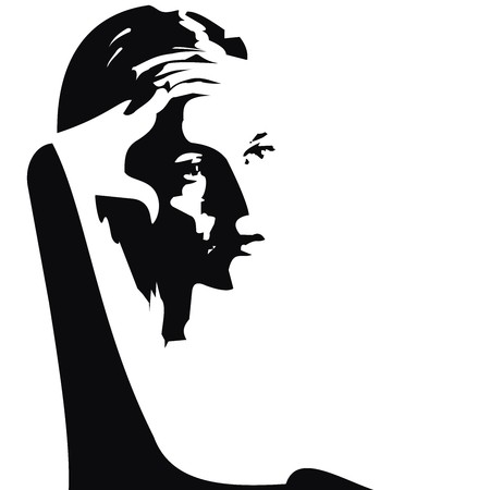 silhouette of a woman illustration isolated on whiteのイラスト素材