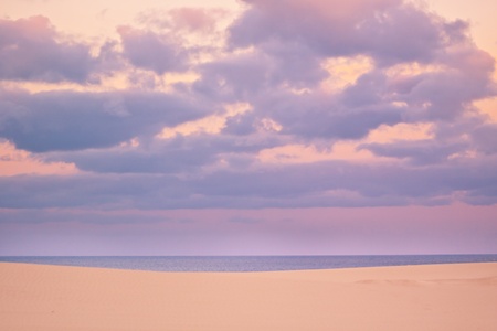 Cold evening light over the dessert on Canary Island Fuerteventuraの写真素材