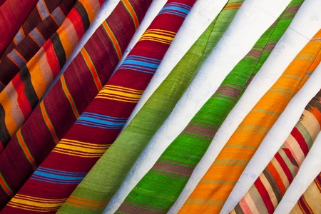 Colourful  carpets sold in maroccan souk.の写真素材