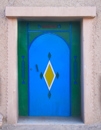 Colorful moroccan rural door with traditional pattern.の写真素材