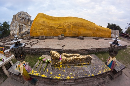 Buddhist shrine in Ayutthaya historical park, Thailand の写真素材