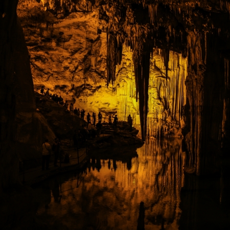 Neptune's Grotto (Italian: Grotta di Nettuno) is a stalactite cave near the town of Alghero on the island of Sardinia, Italyの写真素材