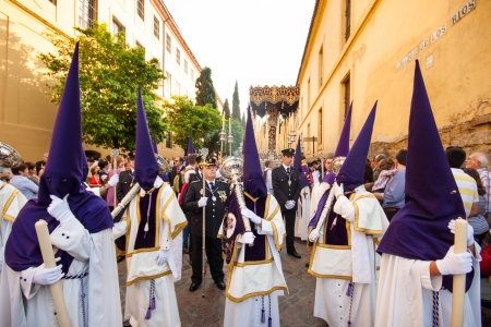 CORDOBA, SPAIN - 20 APRIL: The extraordinarily  Christian
procession of the Semana Santa (Holy Week) in Cordoba, Andalusia, Spain on April 20, 2011.のeditorial素材