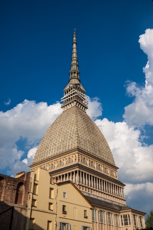 The Mole Antonelliana is a major landmark building in Turin, Italy. It is named for the architect who built it, Alessandro Antonelli. Originally conceived of as a synagogue, it now houses the National Cinema Museum.のeditorial素材