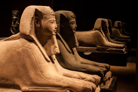 Sphinx - these are some of the exponats from The Egyptian Museum of Turin (the second in the world after the Cairo Museum) which was established in 1824.のeditorial素材