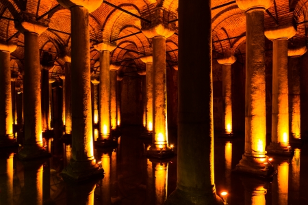 The Basilica Cistern  Turkish  -  Sunken Palaceのeditorial素材