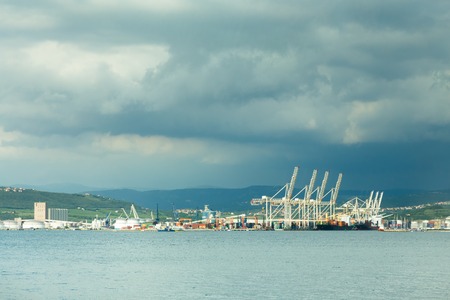 Commercial port and logistics services in the only Slovenian port in Koper, Slovenia, Europe.の写真素材