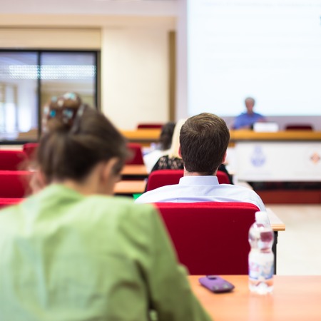 Students of advanced career education training listening to the lecture.の写真素材