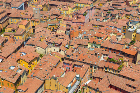Italy, Bologna aerial view from Asinelli tower の写真素材