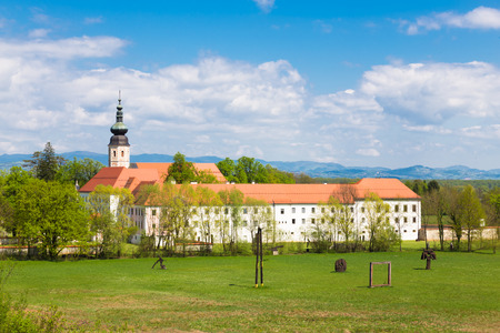 The Cistercian monastery Kostanjevica na Krki, homely appointed as Castle Kostanjevica, Slovenia, Europe.のeditorial素材