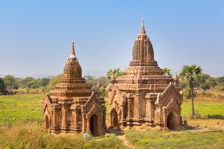 Temples of Bagan an ancient city located in the Mandalay Region of Burma, Myanmar, Asia.の写真素材