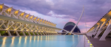 Valencia, Spain - Jan 18, 2016: The city of the Arts and Sciences designed by architect Santiago Calatrava on January 18th, 2016 in Valencia, Spain.のeditorial素材