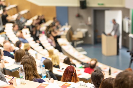 Conference and Presentation. Audience at the conference hall. Business and Entrepreneurship. Faculty...