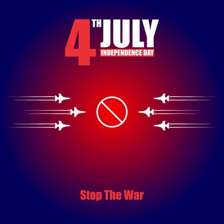 4th of july USA independence day celebration poster with stop the war messageの写真素材