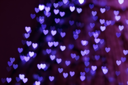 St  Valentine s Day blue heart bokeh background, place for textの写真素材