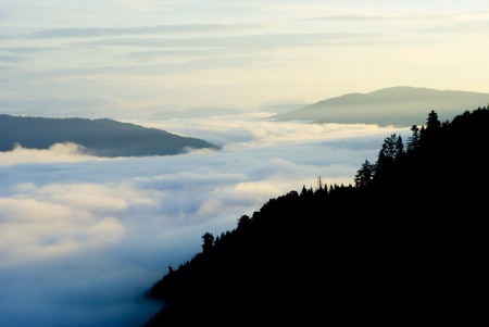 a morning is in mountainsの写真素材