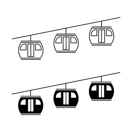 Funicular line icon. Lift, cable, ropeway. Transport concept. Vector illustration can be used for topics like mountain, ski resort, elevatorのイラスト素材