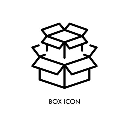 Box vector icon, simple silhouette on white background.のイラスト素材
