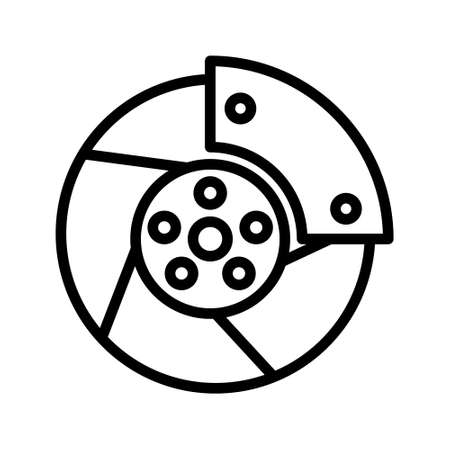 Brake disc car, motorcycle symbol. Vector icon on white background. Sign for web and app.のイラスト素材