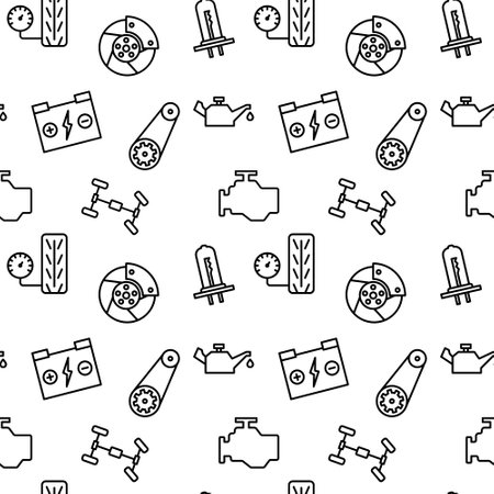 Seamless pattern with car service icon. Vector illustration.のイラスト素材