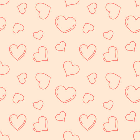 Heart shaped Valentine s Day seamless pattern background for textiles, graphics. Image for a poster...